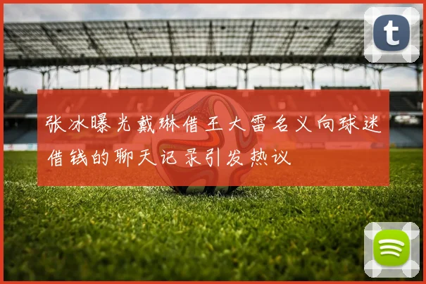 张冰曝光戴琳借王大雷名义向球迷借钱的聊天记录引发热议